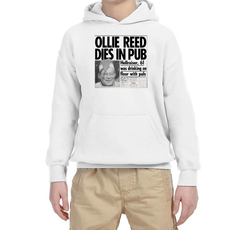 Oliver Reed Obituary Youth Hoodie | Artistshot