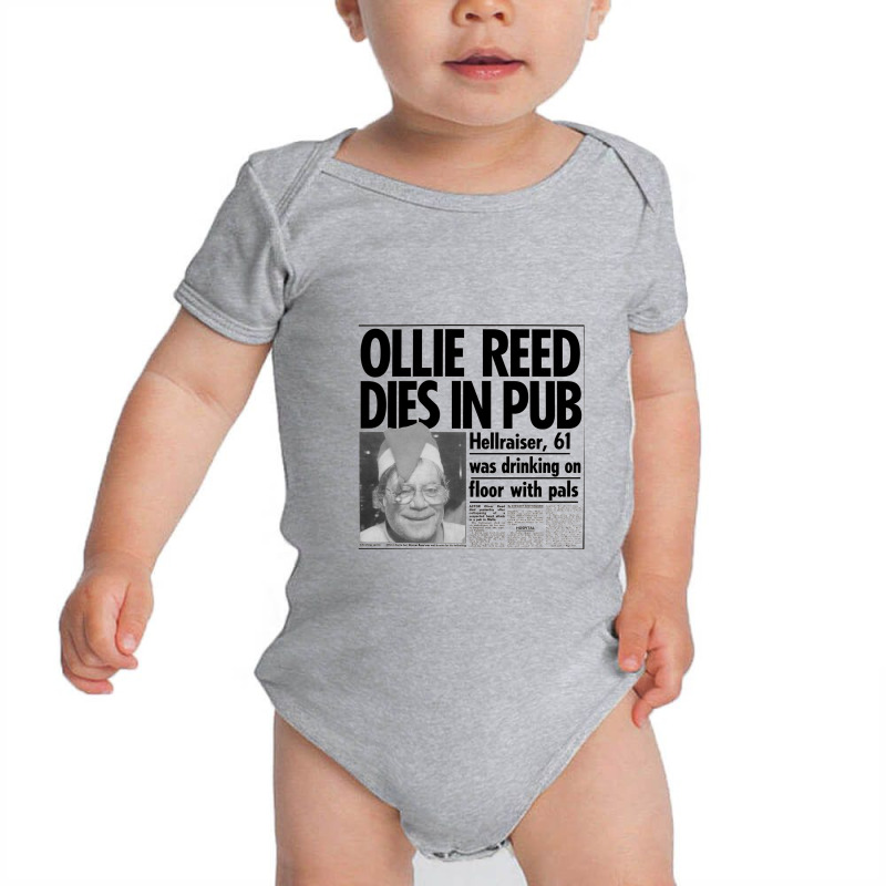 Oliver Reed Obituary Baby Bodysuit | Artistshot