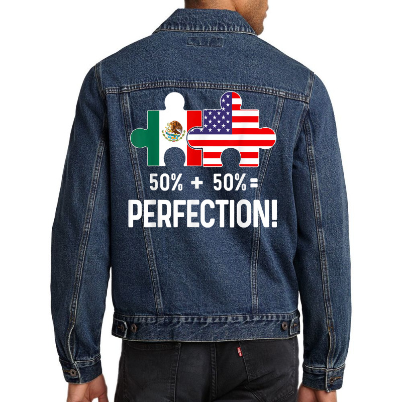 Half American Half Mexican Flag Combined Map Mexico Usa T Shirt Men Denim Jacket by cm-arts | Artistshot