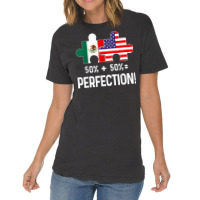 Half American Half Mexican Flag Combined Map Mexico Usa T Shirt Vintage T-shirt | Artistshot