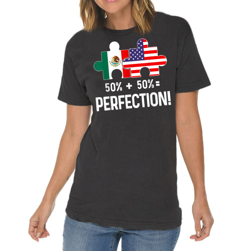 Half American Half Mexican Flag Combined Map Mexico Usa T Shirt Vintage T-Shirt by cm-arts | Artistshot