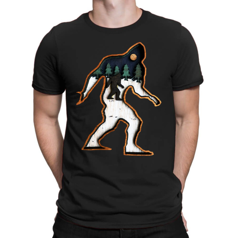 Bigfoot Wood Layered Christmas T-shirt | Artistshot