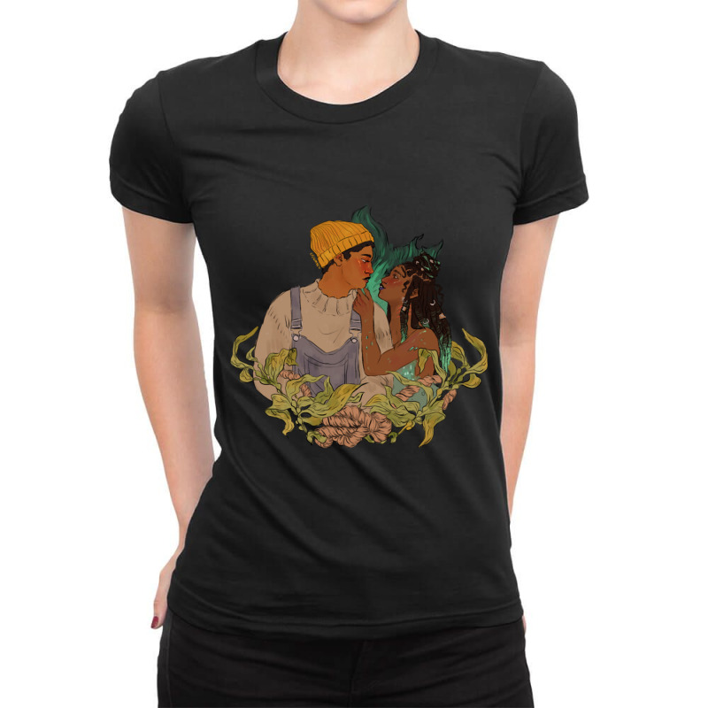 The Mermaid And The Lighthouse Keeper Ladies Fitted T-Shirt by cm-arts | Artistshot