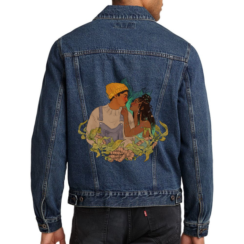 The Mermaid And The Lighthouse Keeper Men Denim Jacket by cm-arts | Artistshot