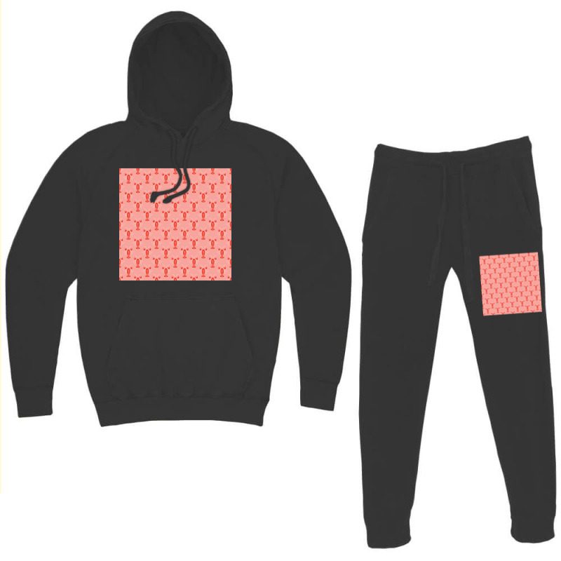 Crustaceancore Lobster Pattern Hoodie & Jogger Set | Artistshot