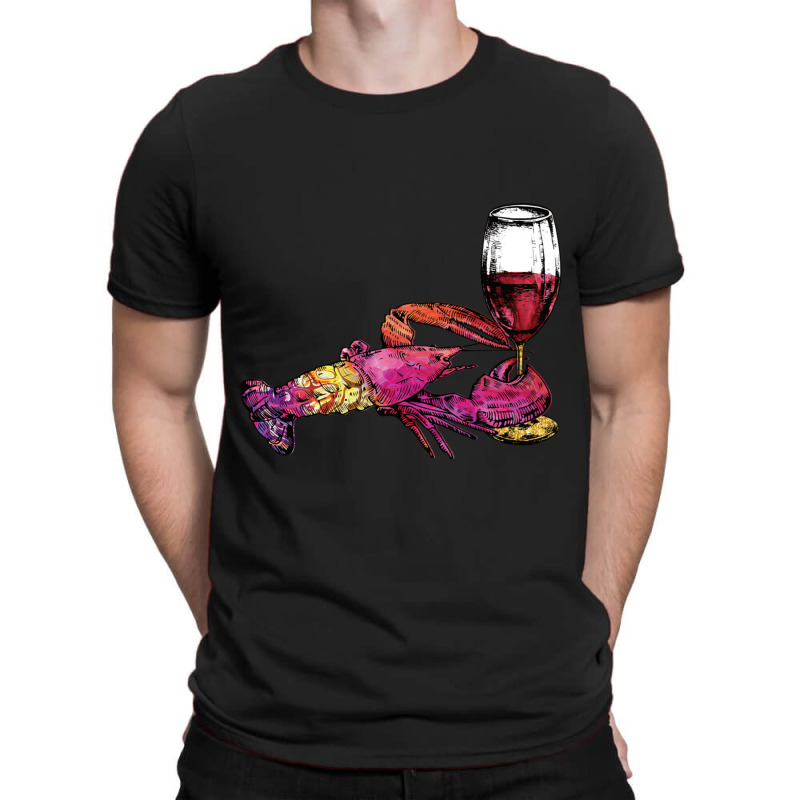 Crustaceancore Lobster With Wine Glass T-shirt | Artistshot