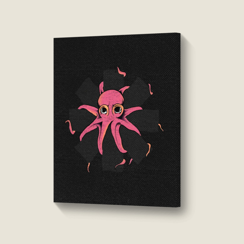 Red Octopus Vintage Portrait Canvas Print | Artistshot