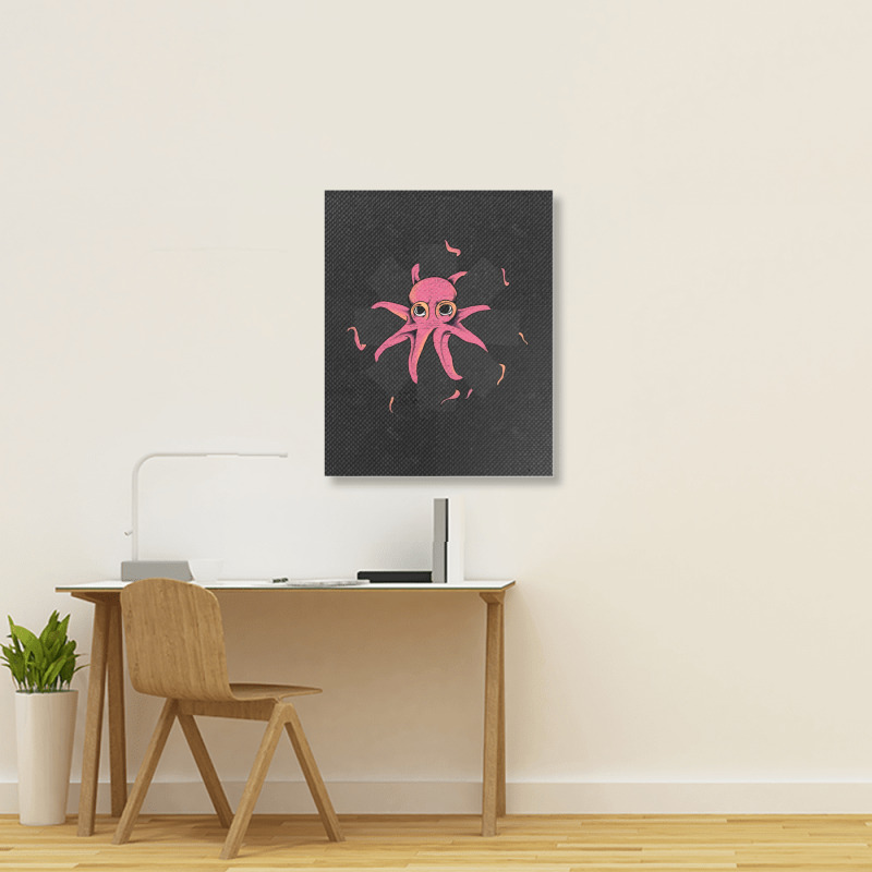 Red Octopus Vintage Portrait Canvas Print | Artistshot