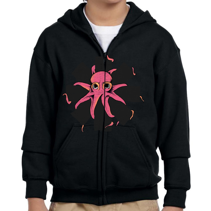 Red Octopus Vintage Youth Zipper Hoodie | Artistshot