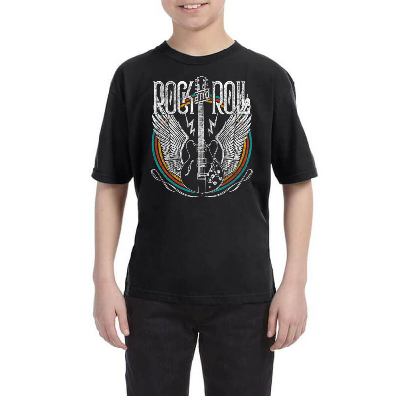 Distressed Vintage Retro 80s Rock & Roll Music Guitar Wings Youth Tee by cm-arts | Artistshot