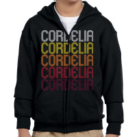 Cordelia Retro Wordmark Pattern Vintage Style Youth Zipper Hoodie | Artistshot