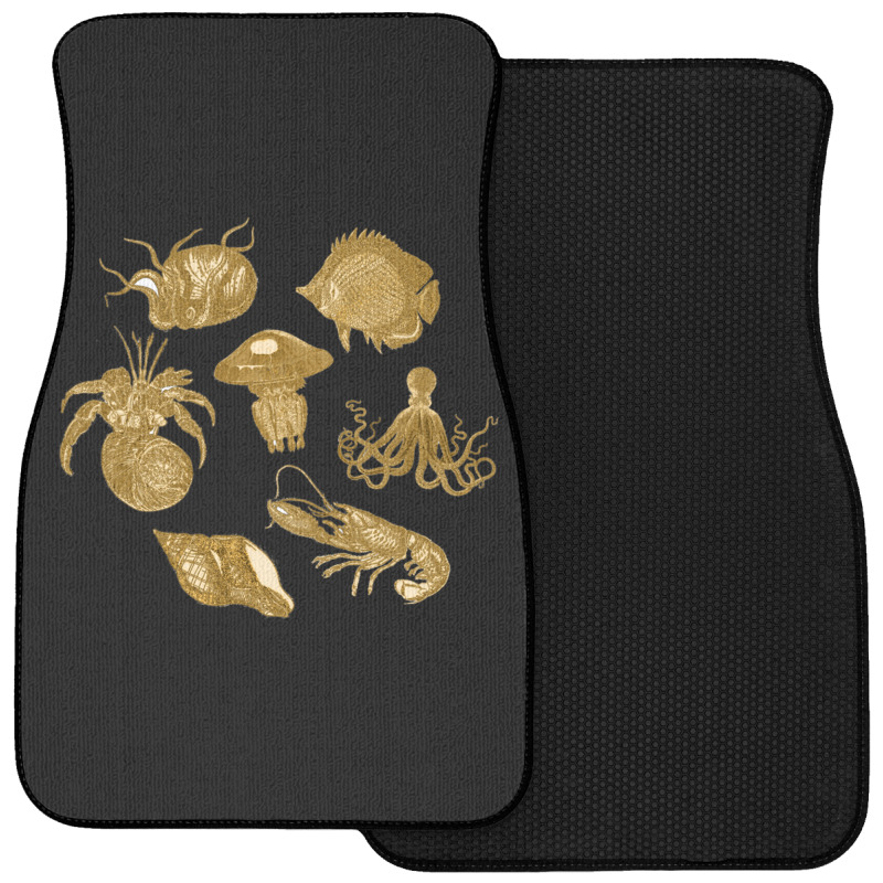 Golden Crustaceancore Front Car Mat | Artistshot