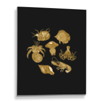 Golden Crustaceancore Metal Print Vertical | Artistshot