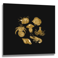 Golden Crustaceancore Metal Print Square | Artistshot