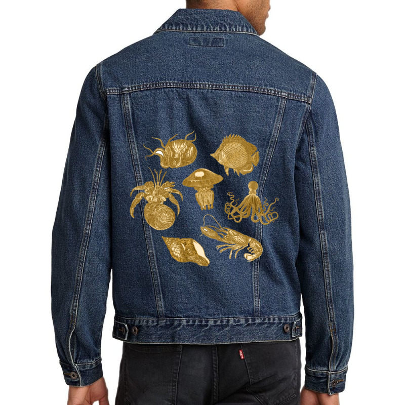 Golden Crustaceancore Men Denim Jacket | Artistshot