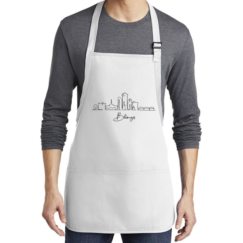 City Skyline Travel Souvenir Tourist Billings Montana T Shirt Medium-length Apron | Artistshot