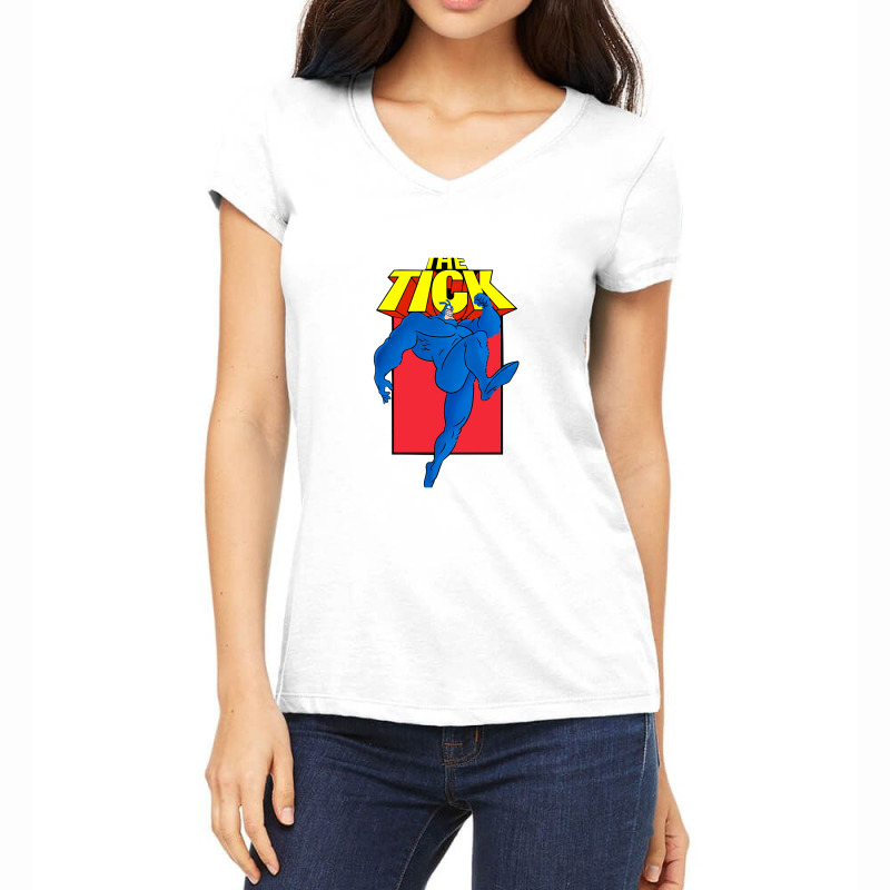 The Tick Cartoon Women's V-Neck T-Shirt by lullabellelaart | Artistshot