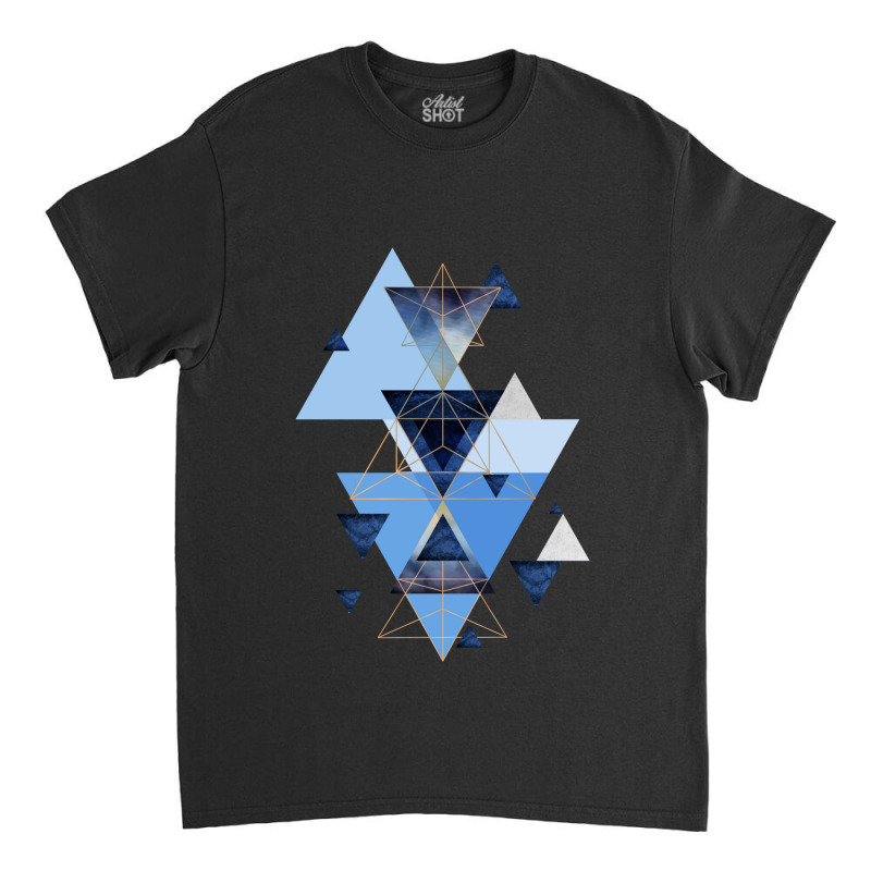 Geometric Triangle Compilation In Blue Classic T-shirt | Artistshot