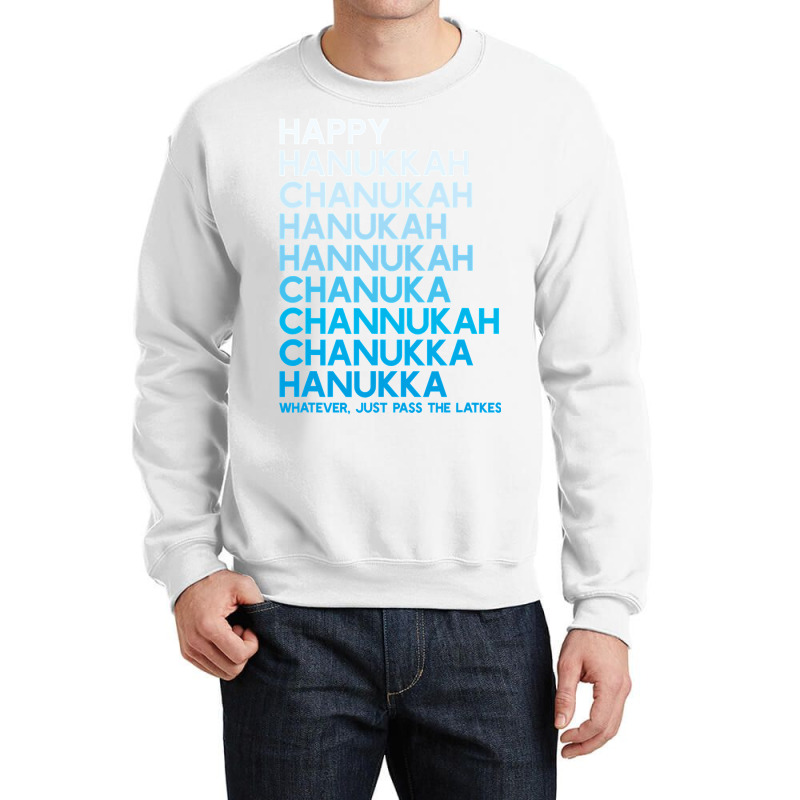 Happy Hanukkah Jewish Holiday Chanukah Menorah Dreidel Crewneck Sweatshirt | Artistshot