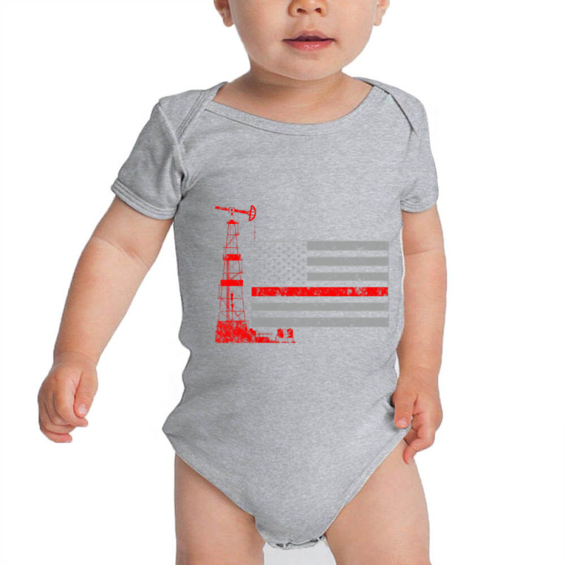 Oil Drilling Rig Flag American Gift For Oilfield Workers Baby Bodysuit | Artistshot