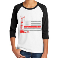 Oil Drilling Rig Flag American Gift For Oilfield Workers Youth 3/4 Sleeve | Artistshot