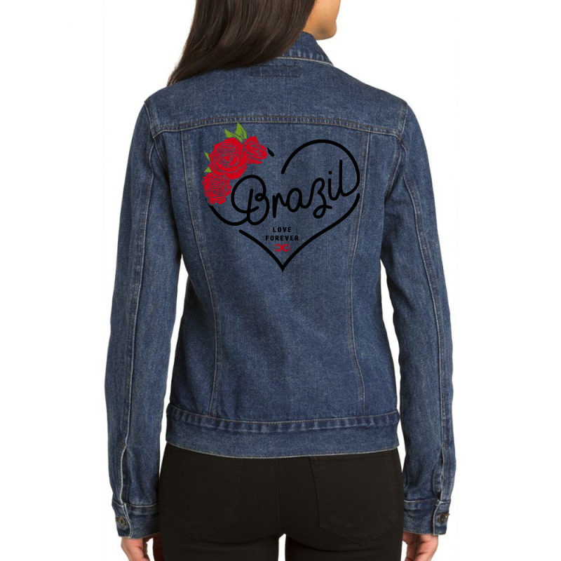 Brazil Love Forever Ladies Denim Jacket by honeysuckle | Artistshot