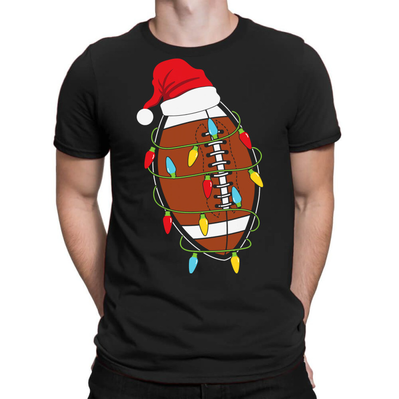 Football Christmas American Football With Hat Funny Xmas 135 T-Shirt by coolquirrell | Artistshot