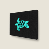 Neon Sea Turtle Landscape Canvas Print | Artistshot