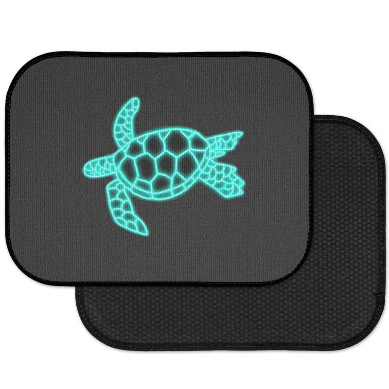 Neon Sea Turtle Rear Car Mat | Artistshot