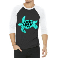 Neon Sea Turtle 3/4 Sleeve Shirt | Artistshot