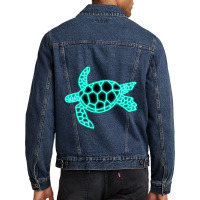 Neon Sea Turtle Men Denim Jacket | Artistshot