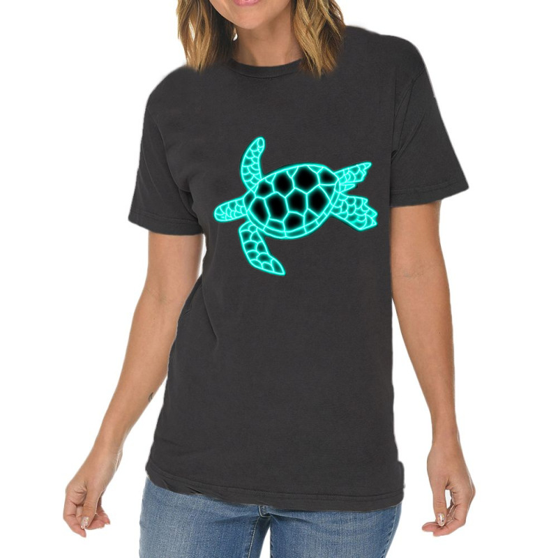 Neon Sea Turtle Vintage T-shirt | Artistshot