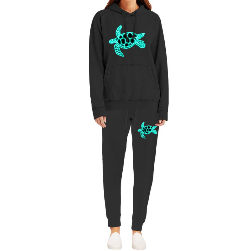 Neon Sea Turtle Hoodie & Jogger Set | Artistshot