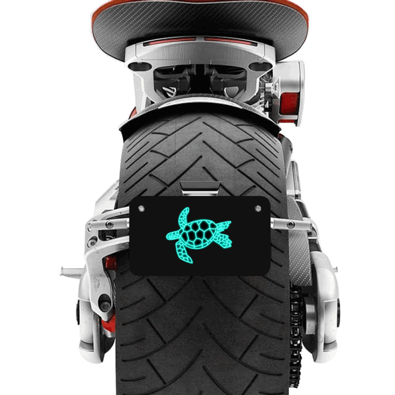 Neon Sea Turtle Motorcycle License Plate | Artistshot