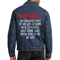 Machinist Part Machine Operator Machining Men Denim Jacket | Artistshot