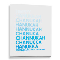 Happy Hanukkah Jewish Holiday Chanukah Menorah Dreidel Metal Print Vertical | Artistshot