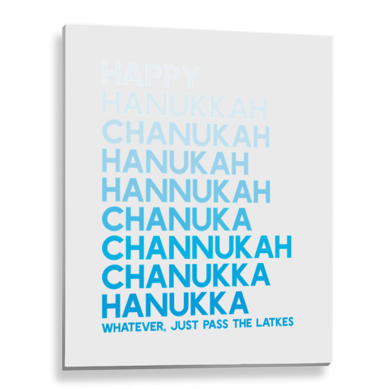 Happy Hanukkah Jewish Holiday Chanukah Menorah Dreidel Metal Print Vertical | Artistshot