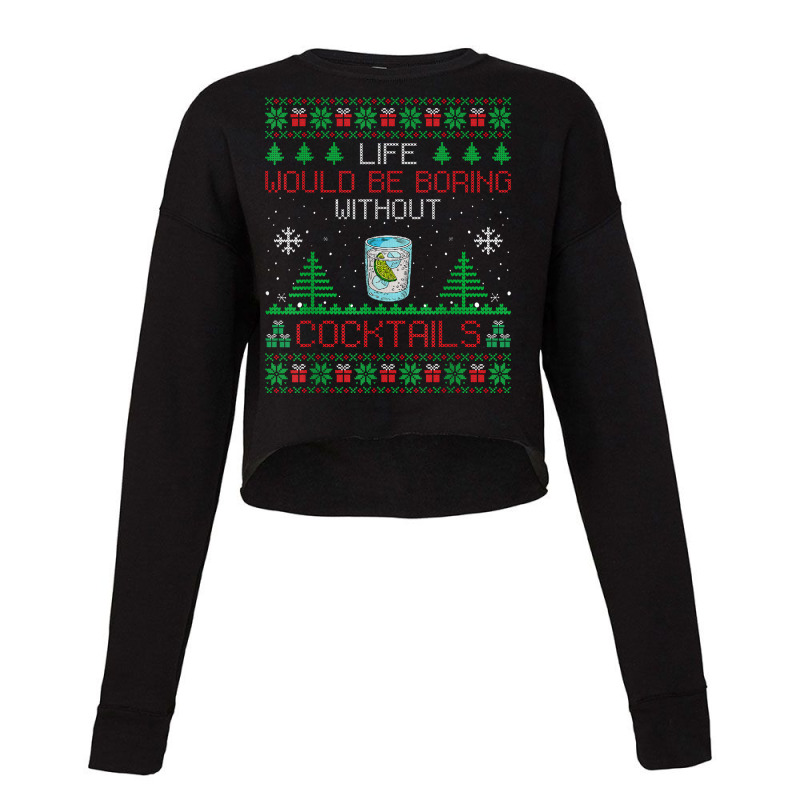 Gin And Tonic Drinker Gift Gin And Tonic Ugly Xmas T Shirt Cropped Sweater by cm-arts | Artistshot