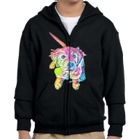 Golden Retriever Looking Up Youth Zipper Hoodie | Artistshot