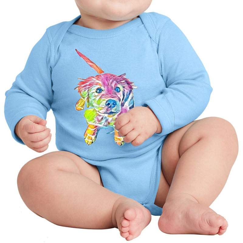 Golden Retriever Looking Up Long Sleeve Baby Bodysuit by Kemnabi | Artistshot