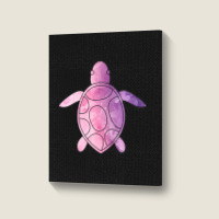 Sea Turtle Purple Watercolor Portrait Canvas Print | Artistshot