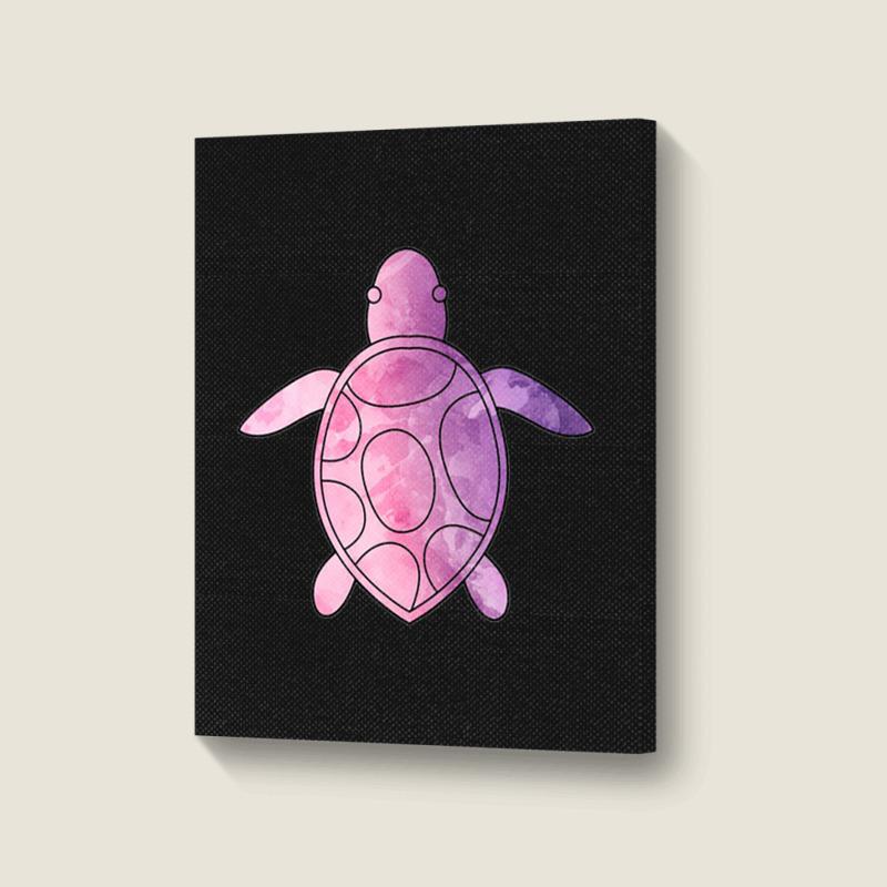 Sea Turtle Purple Watercolor Portrait Canvas Print | Artistshot