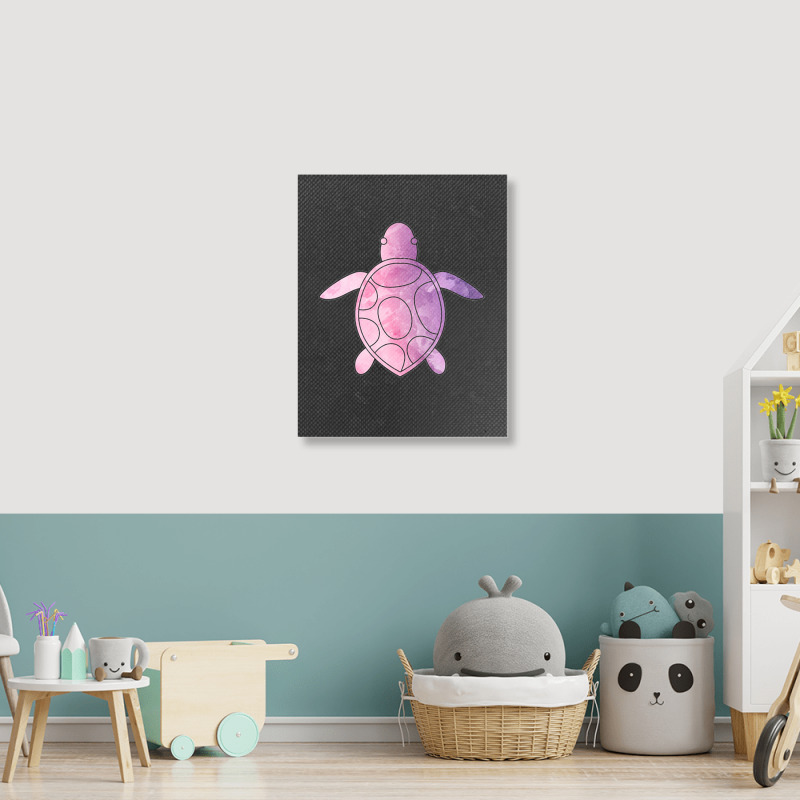 Sea Turtle Purple Watercolor Portrait Canvas Print | Artistshot