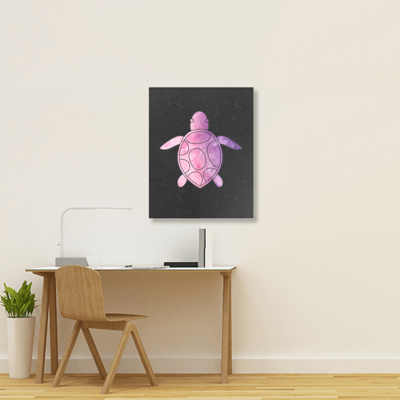 Sea Turtle Purple Watercolor Portrait Canvas Print | Artistshot