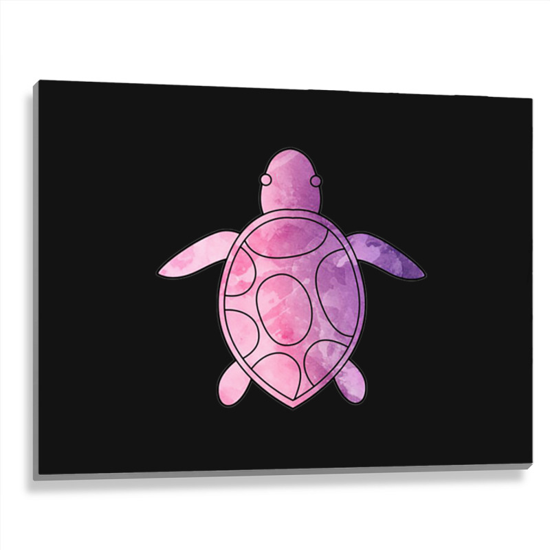 Sea Turtle Purple Watercolor Metal Print Horizontal | Artistshot