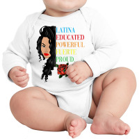 Latina Educated Powerful Proud Latinas Raglan Baseball Tee Long Sleeve Baby Bodysuit | Artistshot