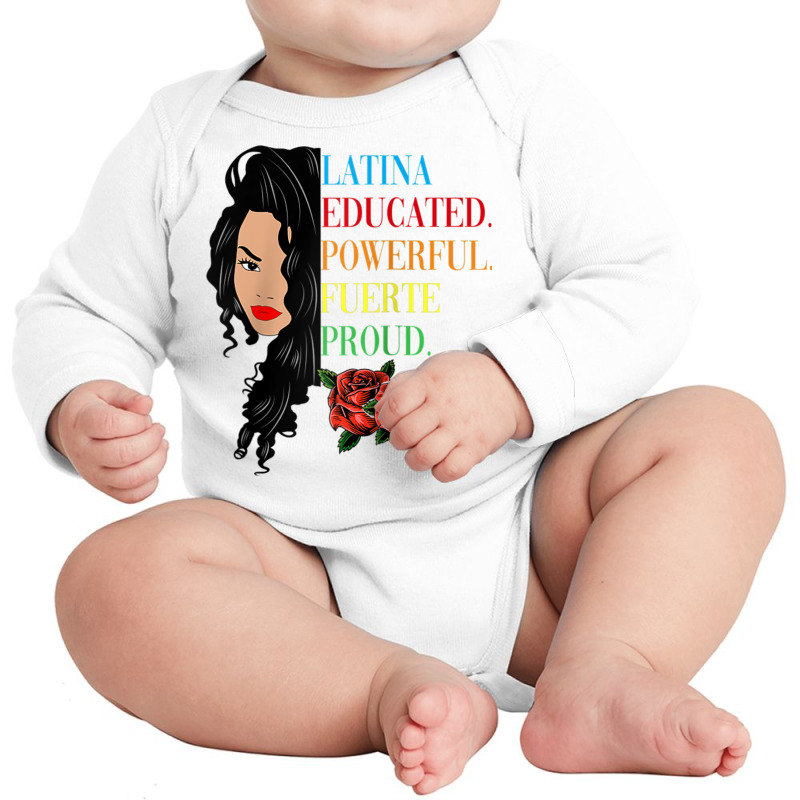 Latina Educated Powerful Proud Latinas Raglan Baseball Tee Long Sleeve Baby Bodysuit by cm-arts | Artistshot