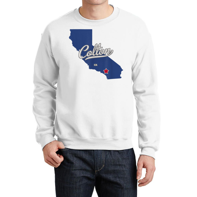 Colton California Ca Map T Shirt Crewneck Sweatshirt | Artistshot