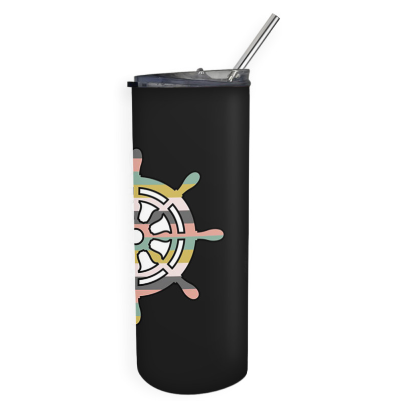 Ship Wheel Green Striped Skinny Tumbler | Artistshot