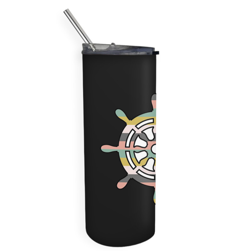 Ship Wheel Green Striped Skinny Tumbler | Artistshot